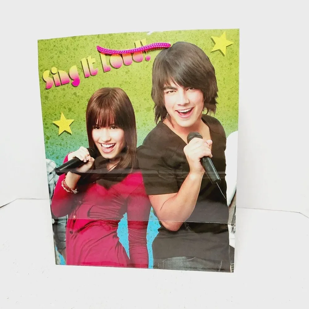 SINGLE Hallmark Disney Camp Rock Gift Bag Demi Lovato Jonas Brothers 2008 13x10